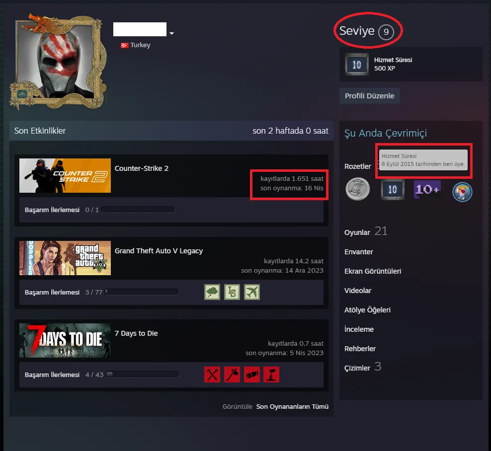 Ekran Görüntüsü 2 - TR ANINDA TESLİM | 8 MADALYA | 1651 SAAT |FACET