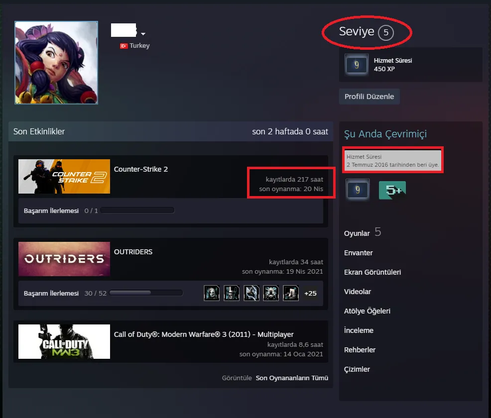 Ekran Görüntüsü 2 - ANINDA TESLİM | 4 MADALYA | 217 SAAT | FACEIT