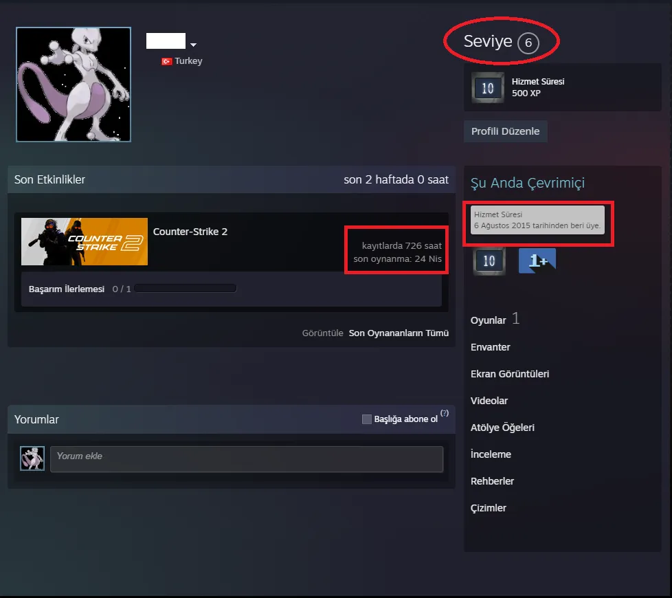 Ekran Görüntüsü 2 - ANINDA TESLİM | 5 MADALYA | 726 SAAT | FACEIT