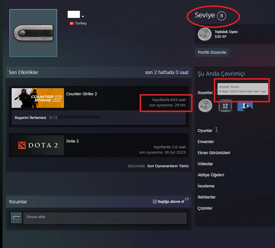 Ekran Görüntüsü 2 - ANINDA TESLİM | 5 MADALYA | 643 SAAT | FACEIT