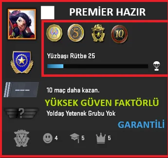 CS2 Prime Hesap Satın Al - ANINDA TESLİM | 4 MADALYA | 217 SAAT | FACEIT