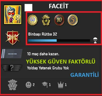 ANINDA TESLİM | 4 MADALYA | 140 SAAT | FACEIT satın al