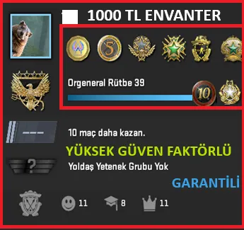 CS2 Prime Hesap Satın Al - ANINDA TESLİM | 10 MADALYA | 1847 SAAT | FACEIT