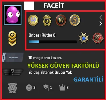 CS2 Prime Hesap Satın Al - ANINDA TESLİM | 6 MADALYA | 646 SAAT | FACEIT