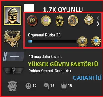 CS2 Prime Hesap Satın Al - ANINDA TESLIM | 8 MADALYA | 1093 SAAT| FACEIT