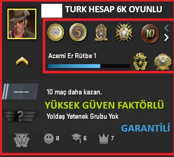 CS2 Prime Hesap Satın Al - TR ANINDA TESLİM | 7 MADALYA | 935SAAT|FACEIT