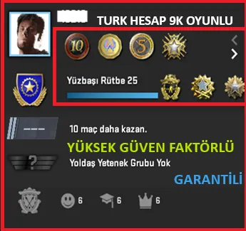 CS2 Prime Hesap Satın Al - TR ANINDA TESLİM | 7 MADALYA | 815 SAAT| FACEIT